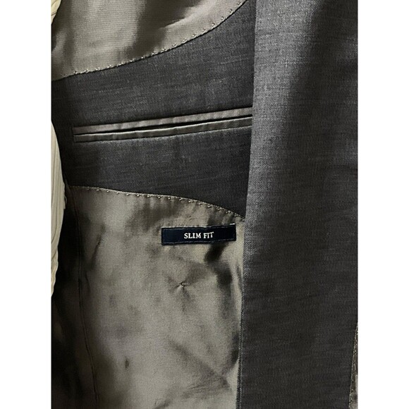 JOS A BANK 1905 Blazer Mens 38R Sport Coat Solid Gray Wool Suit Jacket Slim Fit - Picture 6 of 13